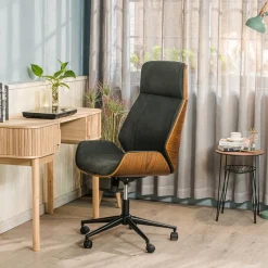 Nordlys Chaise de Bureau Design Reglable en Bois Noir Discount