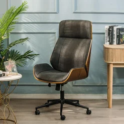Nordlys Chaise de Bureau Design Reglable en Bois Noir Discount