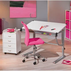 3S. x Home Chaise de bureau enfant à roulettes Rose DUTEL Hot