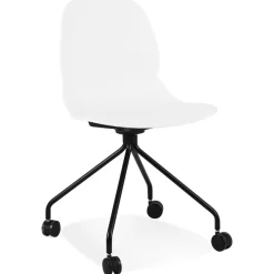 ALTEREGO Chaise de bureau 'NADIA' blanche sur roulettes Online