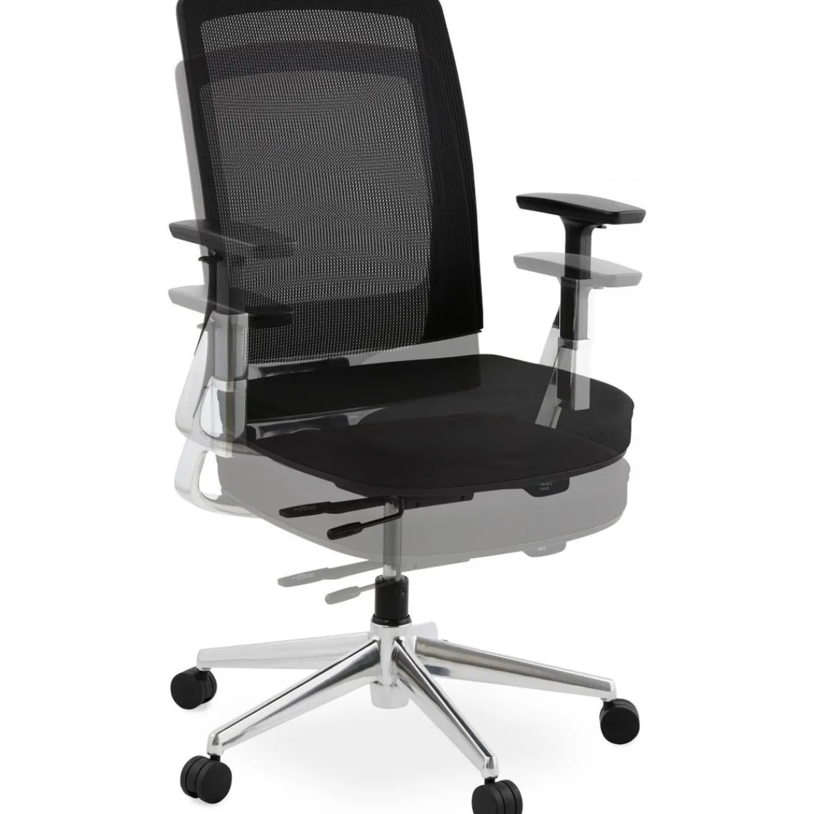 ALTEREGO Chaise de bureau noire 65x68x111 cm BSIMONE Outlet