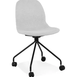 ALTEREGO Chaise de bureau 'TAVIRA' en tissu gris clair New