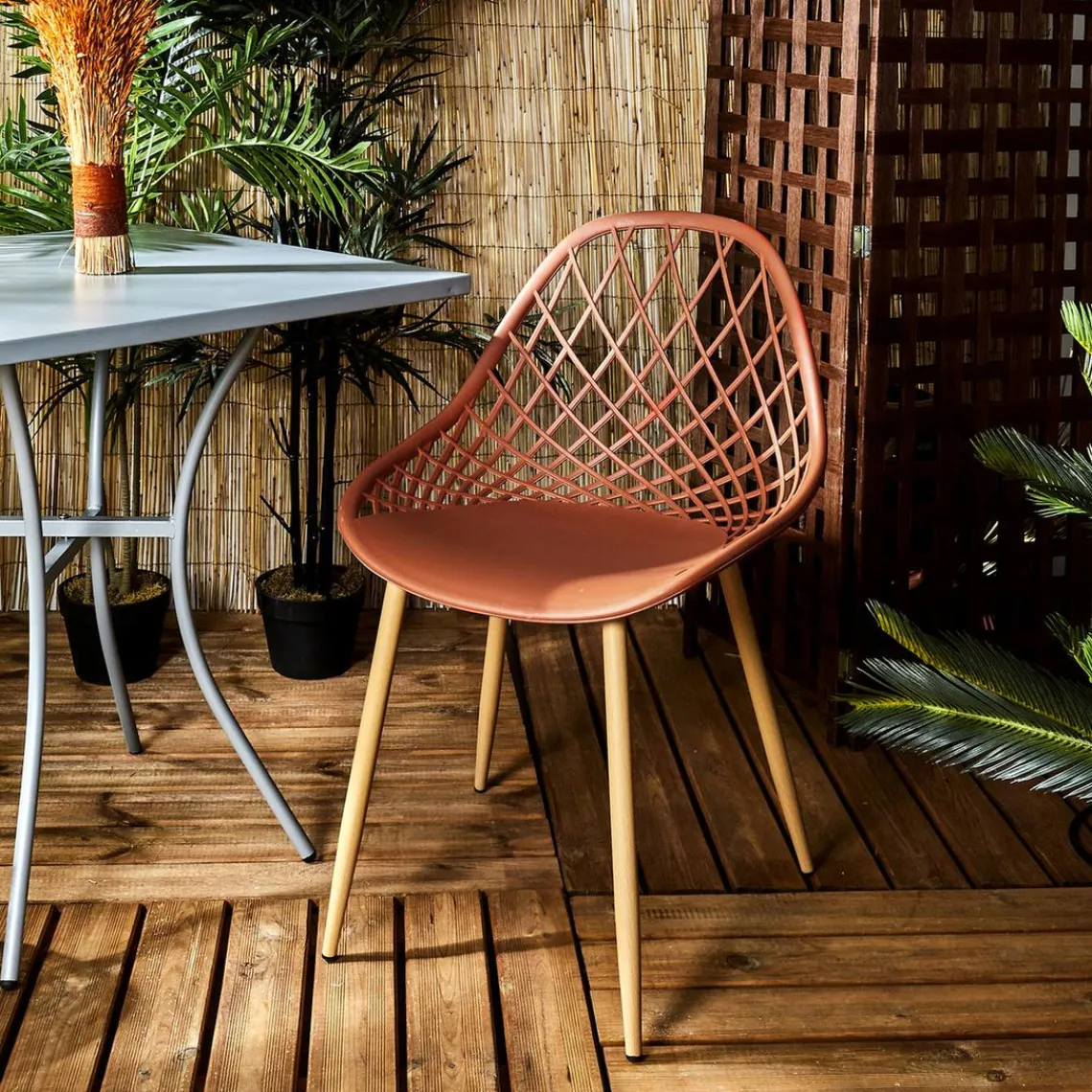 3S. x Home Chaise de Jardin Croisillons Terracotta Orange