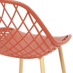3S. x Home Chaise de Jardin Croisillons Terracotta Orange