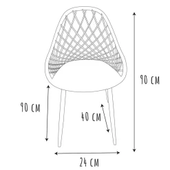 3S. x Home Chaise de Jardin Croisillons Terracotta Orange