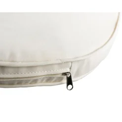 Macabane Chaise de jardin en rotin synthétique couleur naturelle avec coussin écru pieds en bois Acacia Sale