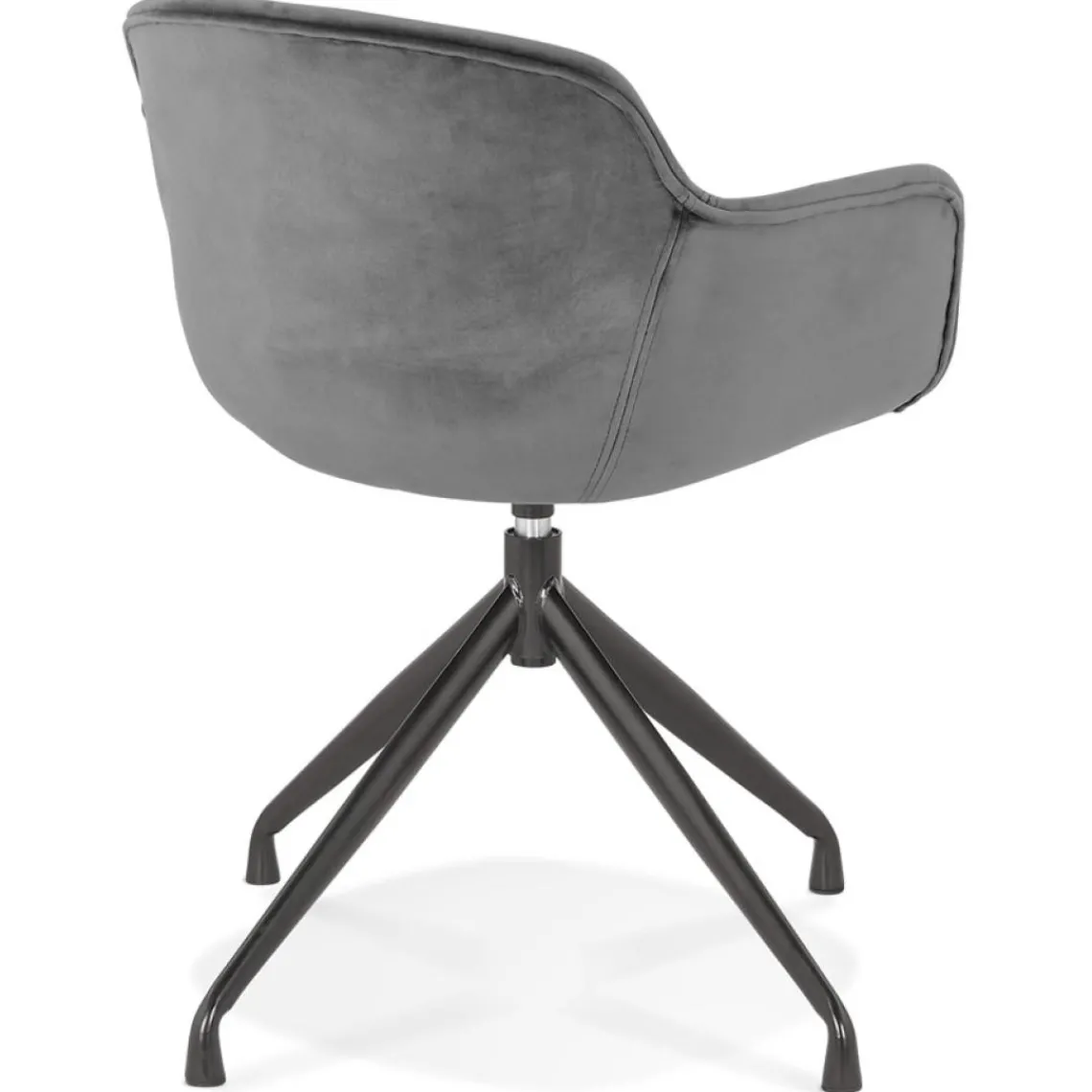 ALTEREGO Chaise design avec accoudoirs 'GRAPIN' en velours gris