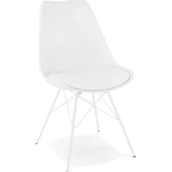 ALTEREGO Chaise design 'BYBLOS' blanche style industriel Sale