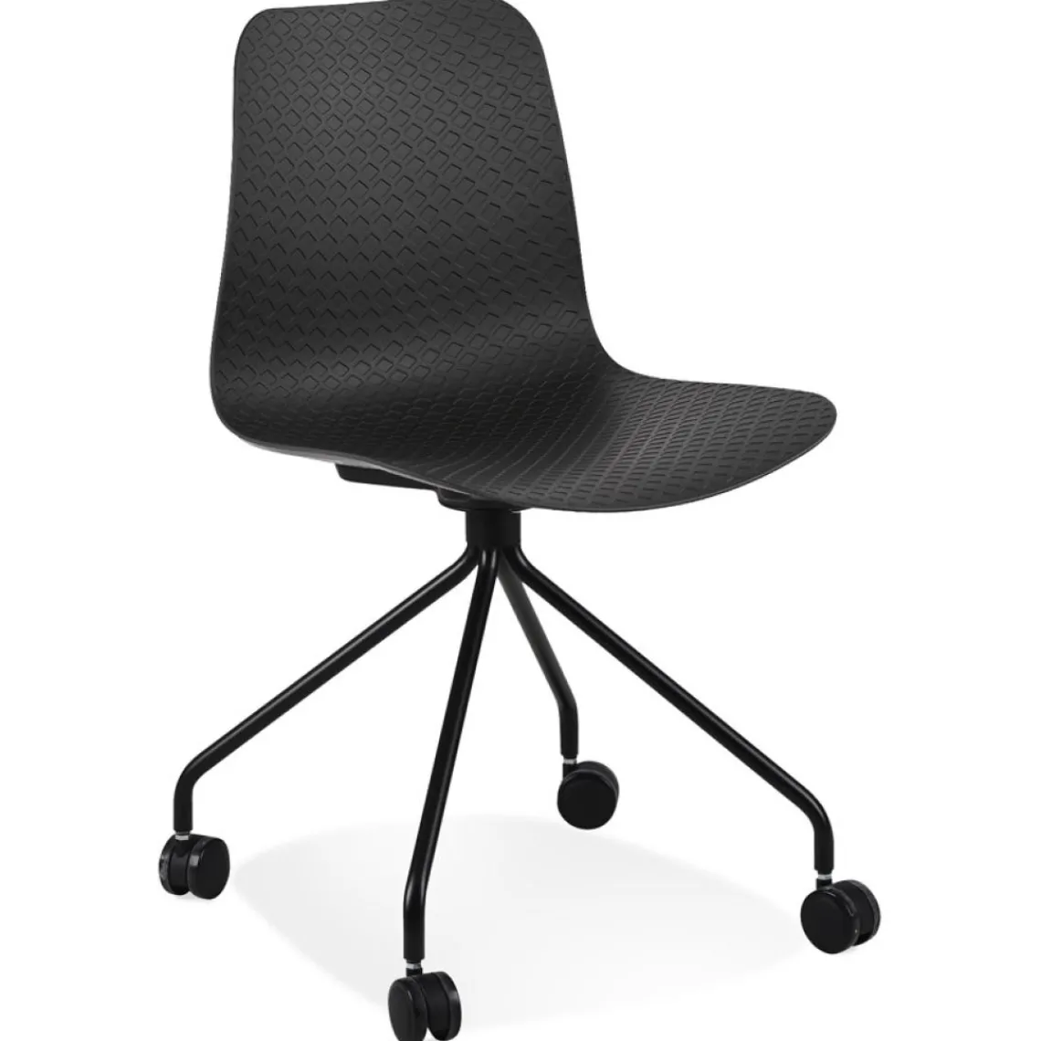 ALTEREGO Chaise design de bureau 'EVORA' noire sur roulettes Online
