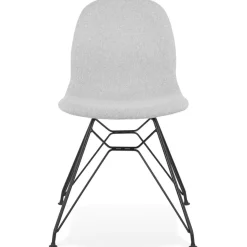 ALTEREGO Chaise design 'DECLIK' grise claire avec pieds en métal noir Online