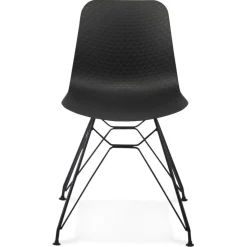 ALTEREGO Chaise design 'GAUDY' noire style industriel avec pied en métal noir Discount
