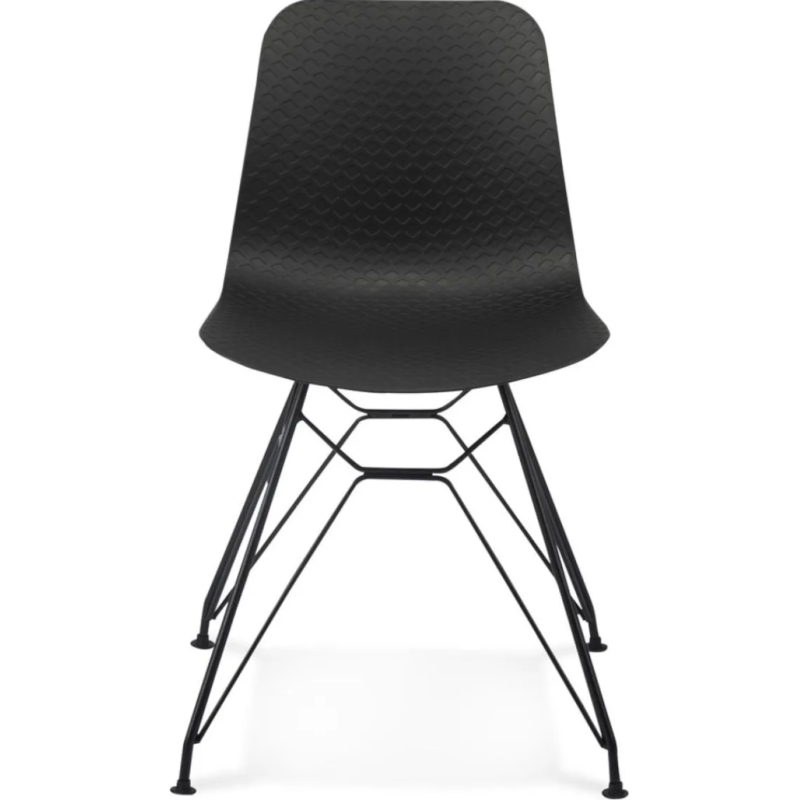 ALTEREGO Chaise design 'GAUDY' noire style industriel avec pied en métal noir Discount