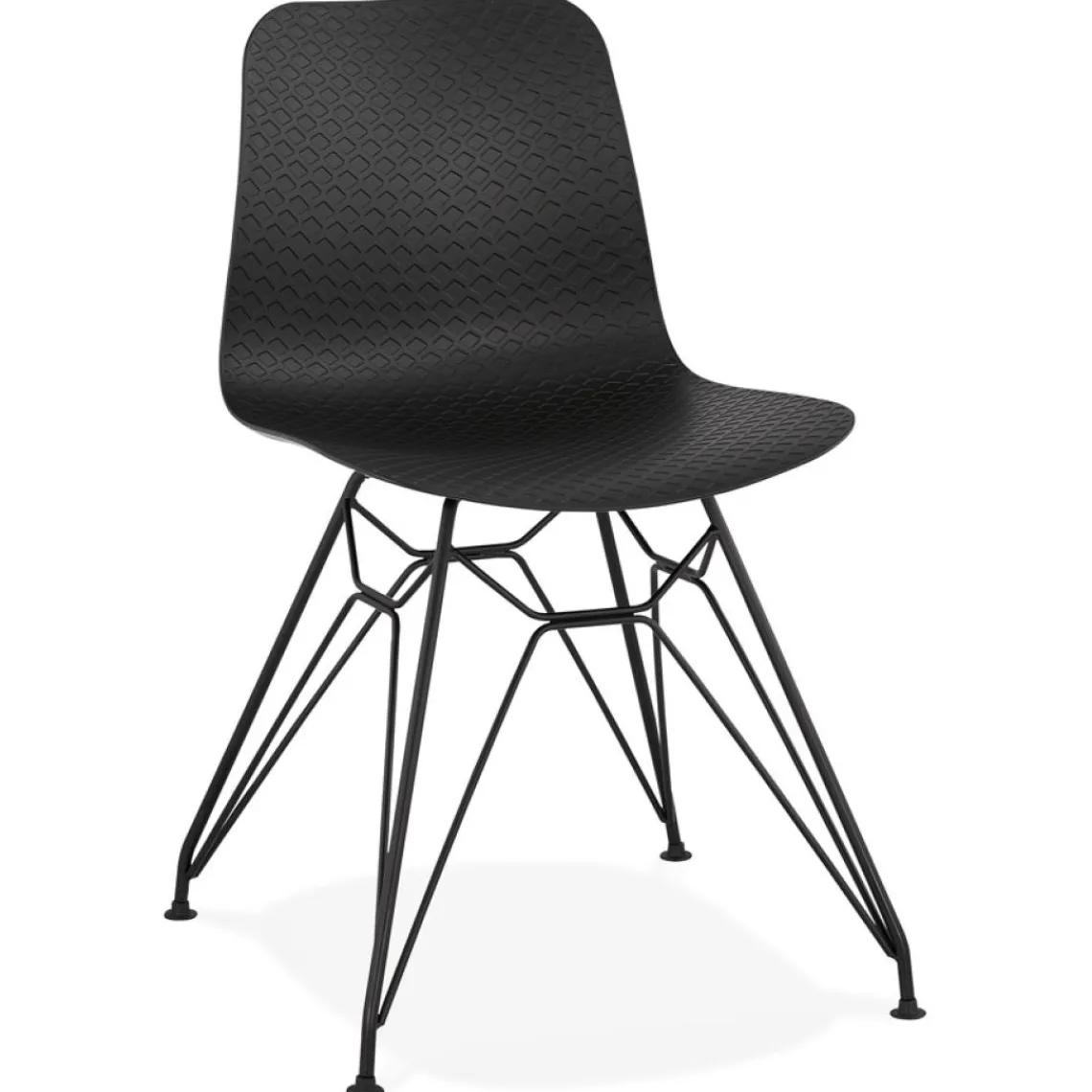 ALTEREGO Chaise design 'GAUDY' noire style industriel avec pied en métal noir Discount