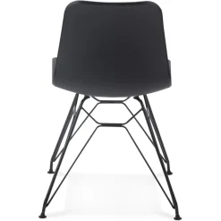 ALTEREGO Chaise design 'GAUDY' noire style industriel avec pied en métal noir Discount