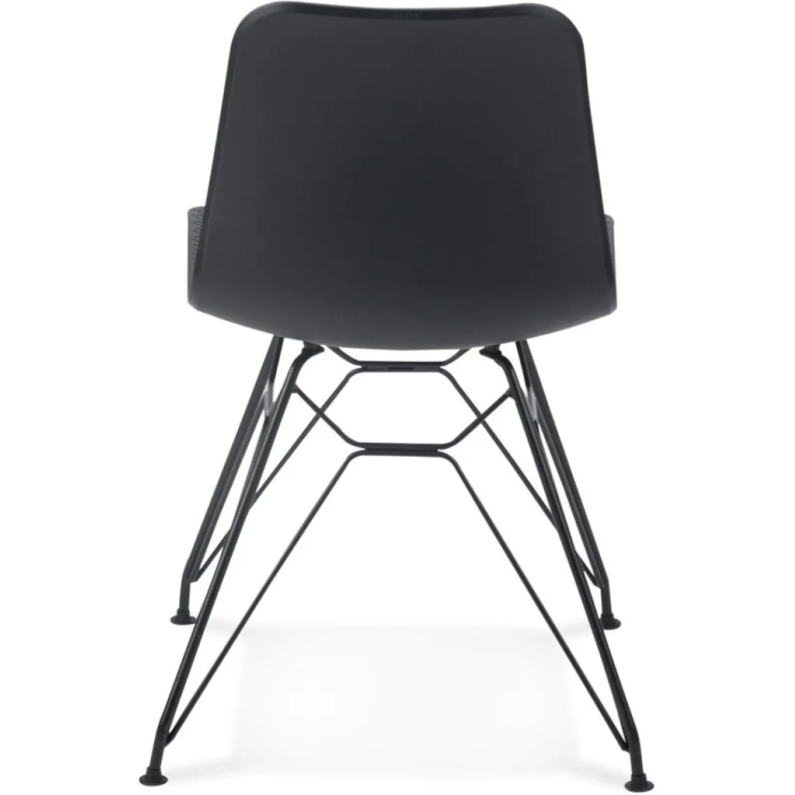 ALTEREGO Chaise design 'GAUDY' noire style industriel avec pied en métal noir Discount