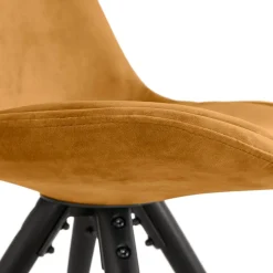 ALTEREGO Chaise design 'HAMILTON' en velours moutarde et pieds en bois noir Best