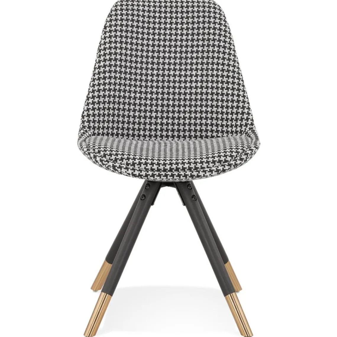 ALTEREGO Chaise design 'HAMILTON' en tissu pied de poule et pieds en bois noir Discount