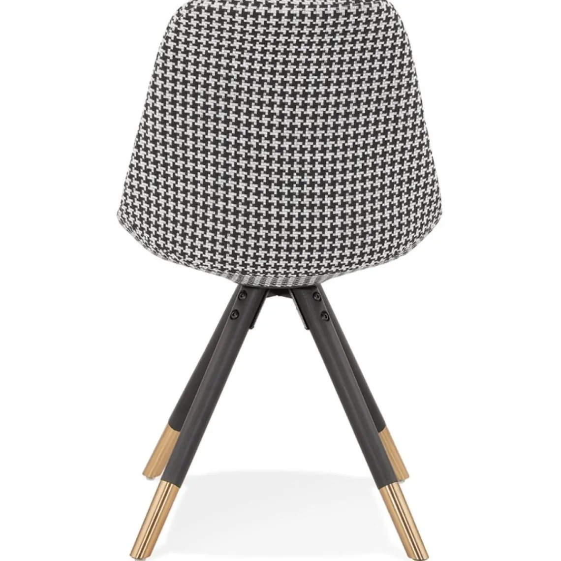 ALTEREGO Chaise design 'HAMILTON' en tissu pied de poule et pieds en bois noir Discount