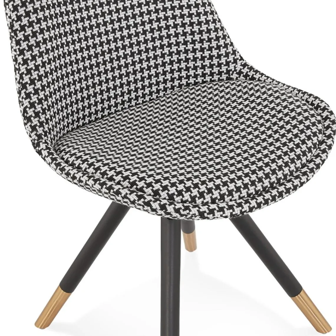 ALTEREGO Chaise design 'HAMILTON' en tissu pied de poule et pieds en bois noir Discount