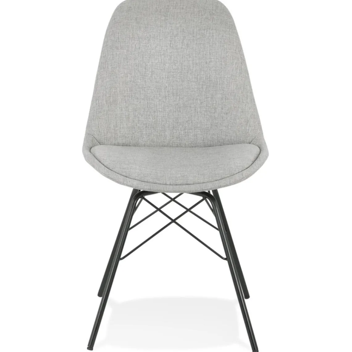 ALTEREGO Chaise design 'INDIA' en tissu gris et pieds en métal noir Online