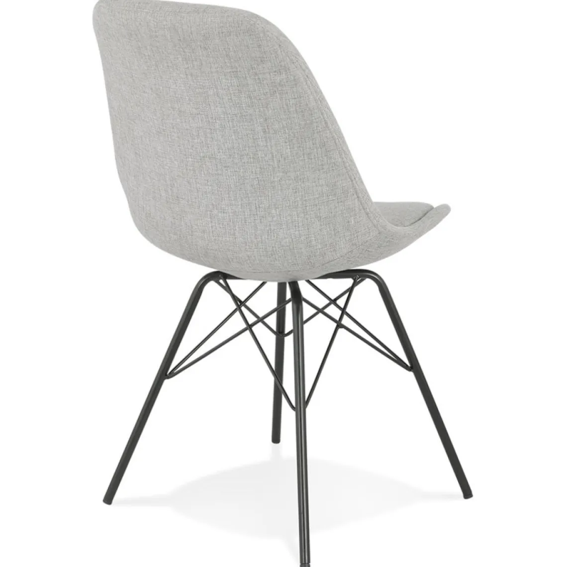 ALTEREGO Chaise design 'INDIA' en tissu gris et pieds en métal noir Online