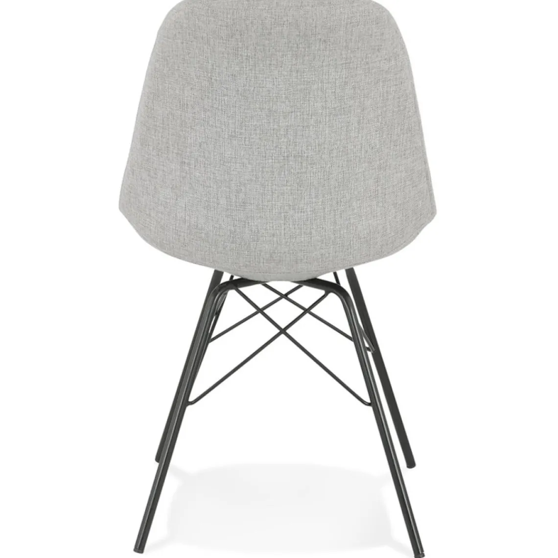 ALTEREGO Chaise design 'INDIA' en tissu gris et pieds en métal noir Online