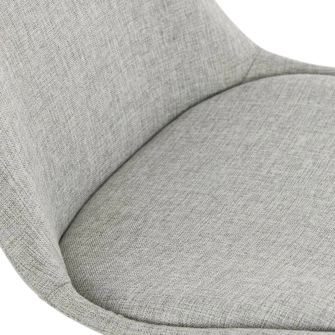 ALTEREGO Chaise design 'INDIA' en tissu gris et pieds en métal noir Online