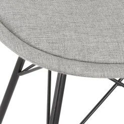 ALTEREGO Chaise design 'INDIA' en tissu gris et pieds en métal noir Online