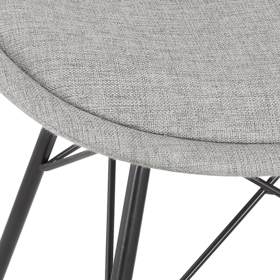 ALTEREGO Chaise design 'INDIA' en tissu gris et pieds en métal noir Online