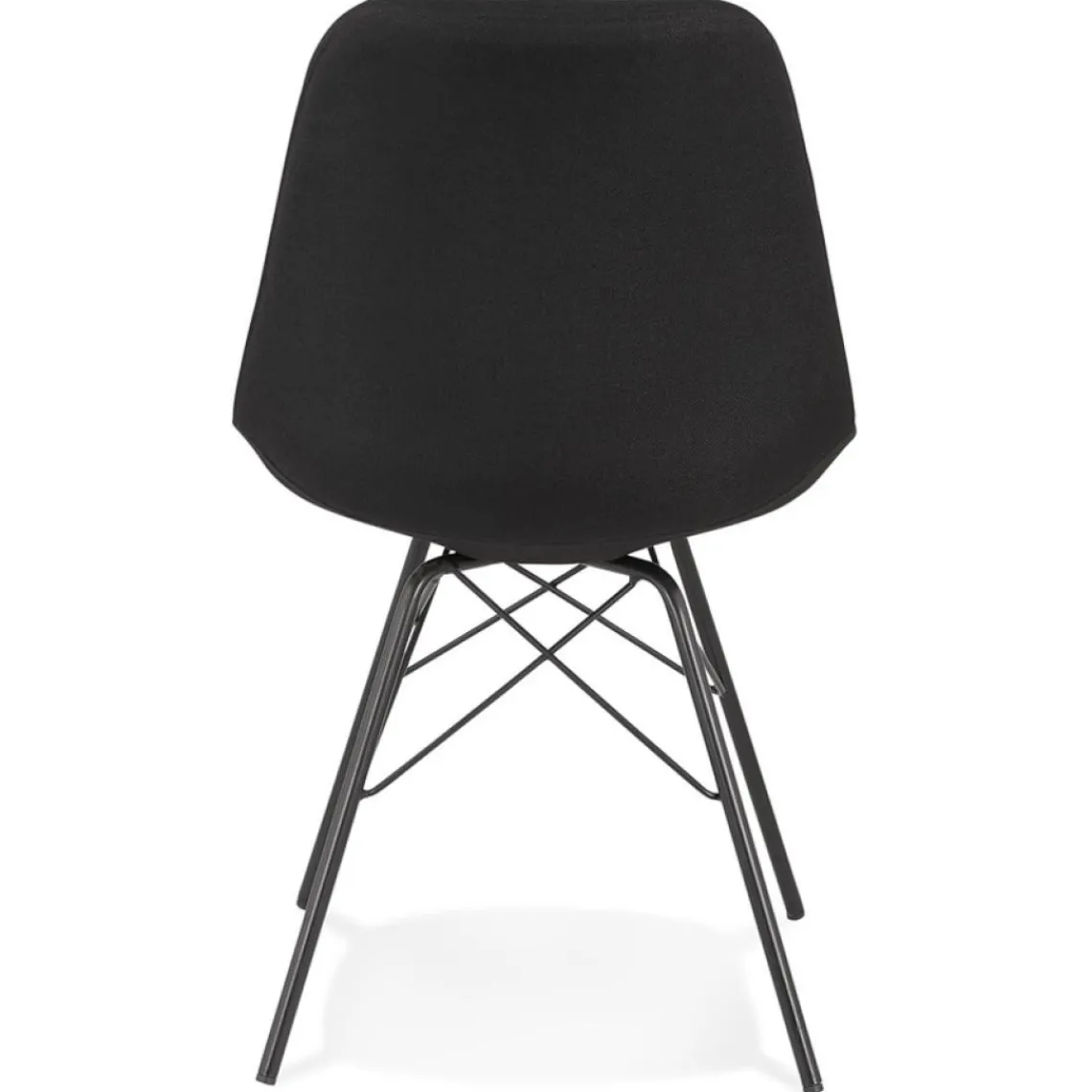 ALTEREGO Chaise design 'INDIA' en tissu noir et pieds en métal noir Online