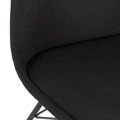 ALTEREGO Chaise design 'INDIA' en tissu noir et pieds en métal noir Online
