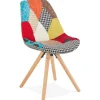 ALTEREGO Chaise design 'LUCY' en tissu style patchwork Clearance