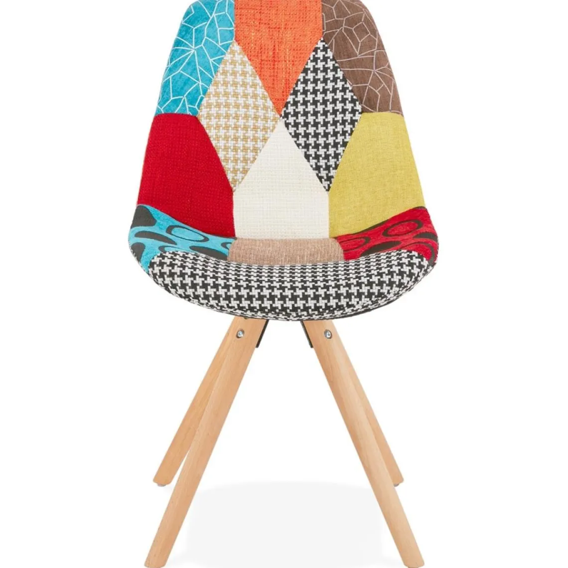 ALTEREGO Chaise design 'LUCY' en tissu style patchwork Clearance