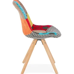 ALTEREGO Chaise design 'LUCY' en tissu style patchwork Clearance