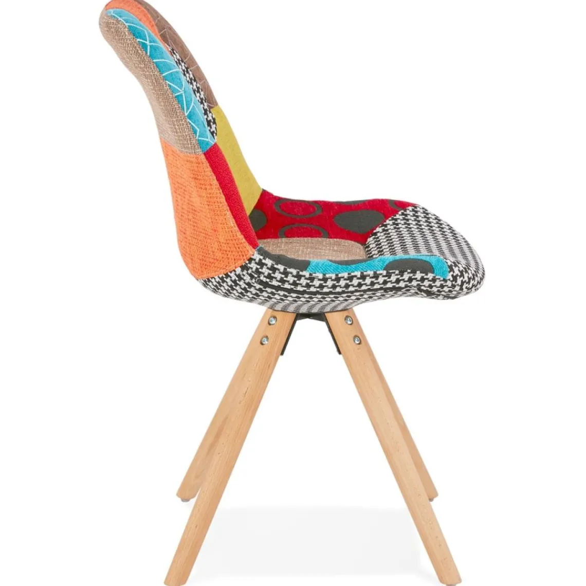 ALTEREGO Chaise design 'LUCY' en tissu style patchwork Clearance