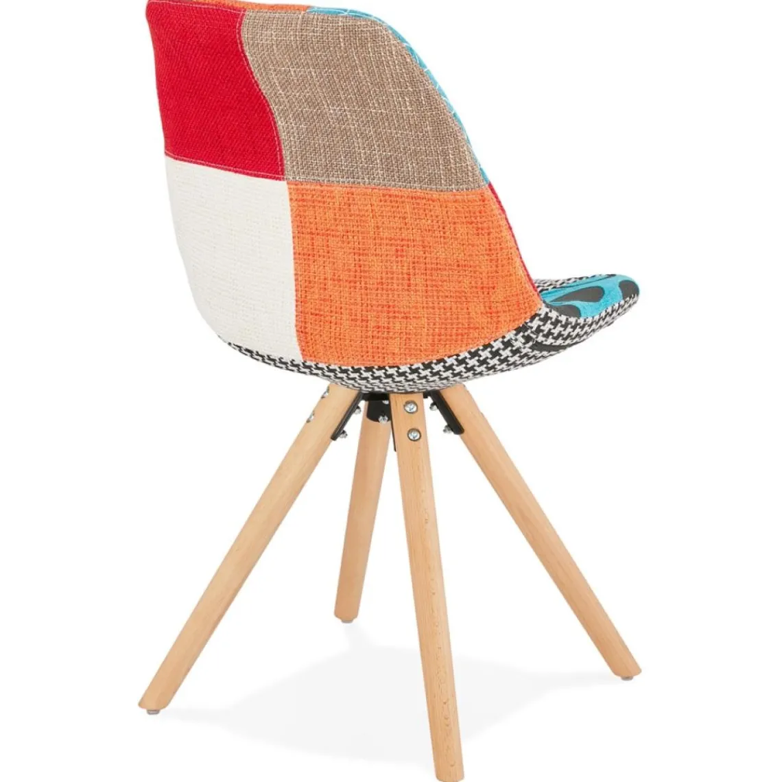 ALTEREGO Chaise design 'LUCY' en tissu style patchwork Clearance