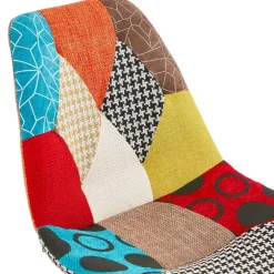 ALTEREGO Chaise design 'LUCY' en tissu style patchwork Clearance