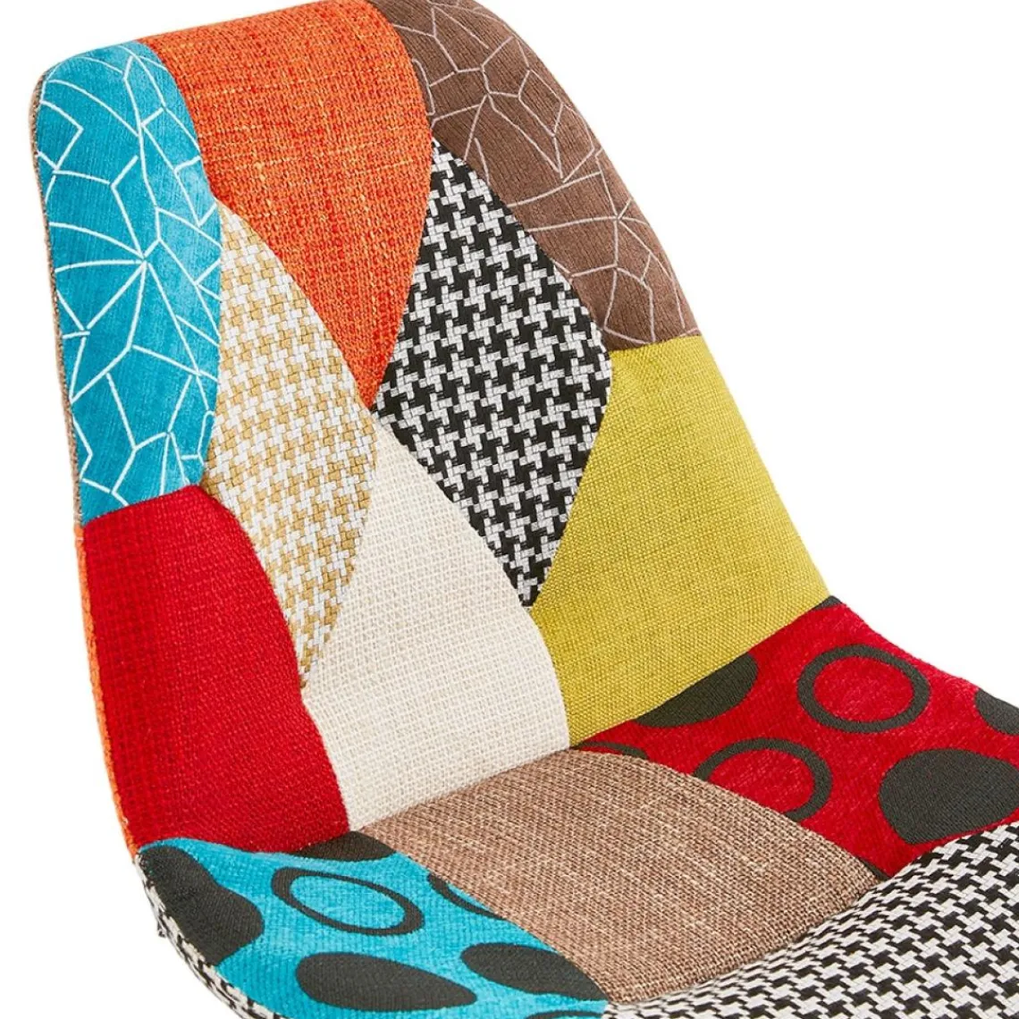 ALTEREGO Chaise design 'LUCY' en tissu style patchwork Clearance