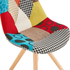 ALTEREGO Chaise design 'LUCY' en tissu style patchwork Clearance