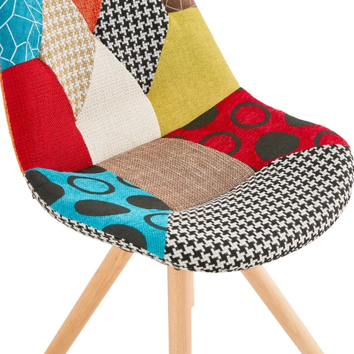 ALTEREGO Chaise design 'LUCY' en tissu style patchwork Clearance