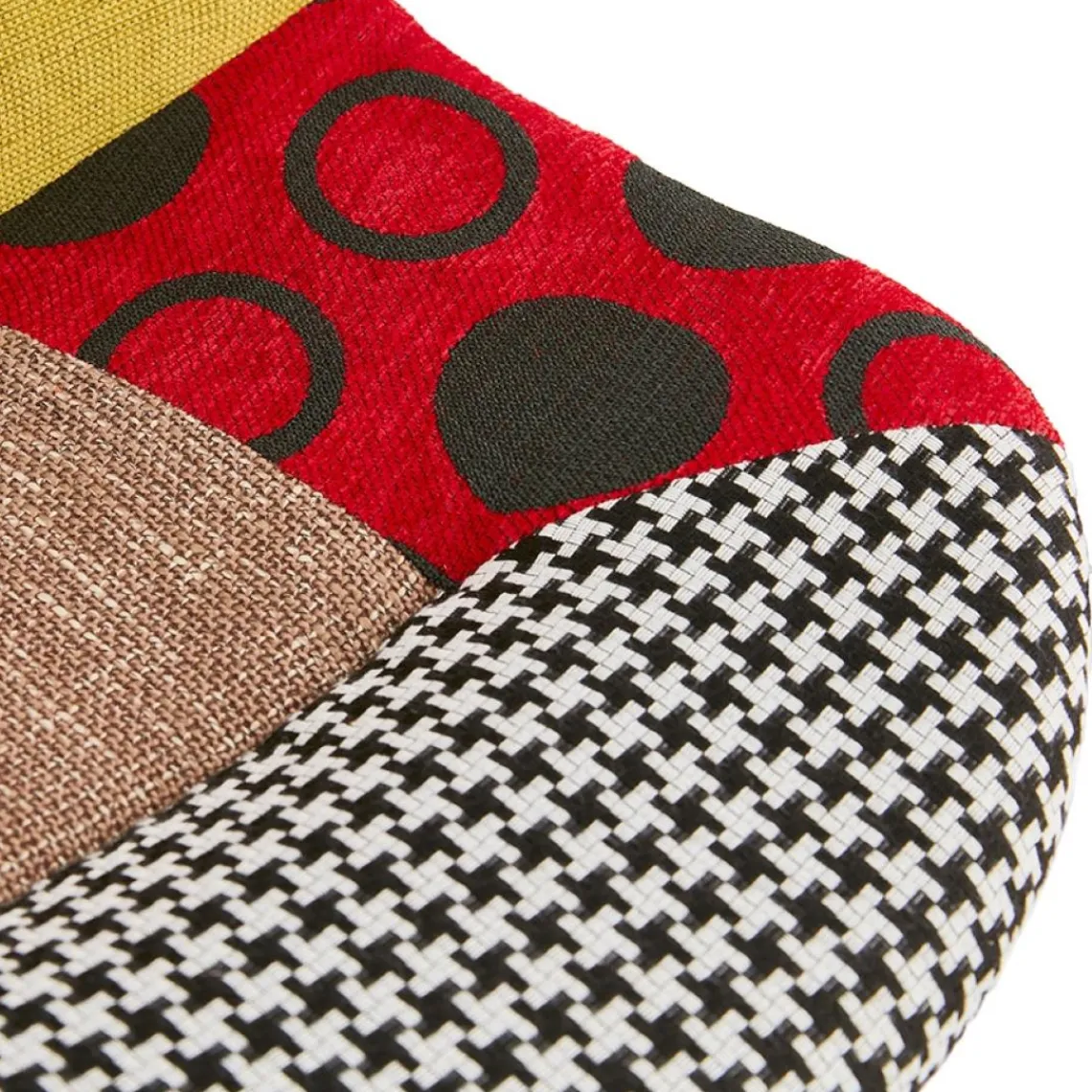 ALTEREGO Chaise design 'LUCY' en tissu style patchwork Clearance