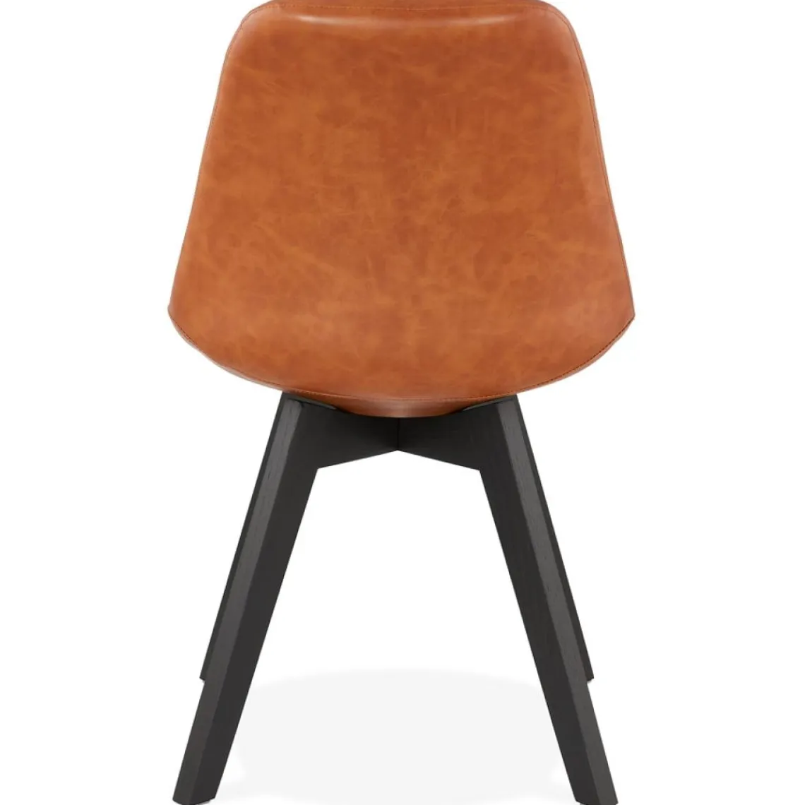 ALTEREGO Chaise design 'NIAGARA' brune avec pieds en bois noir Clearance