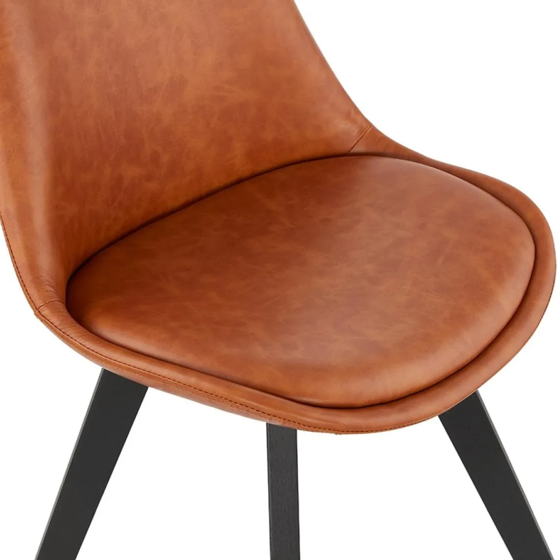 ALTEREGO Chaise design 'NIAGARA' brune avec pieds en bois noir Clearance