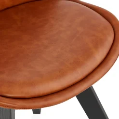 ALTEREGO Chaise design 'NIAGARA' brune avec pieds en bois noir Clearance