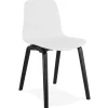 ALTEREGO Chaise design 'PACIFIK' blanche avec pieds en bois noir Online