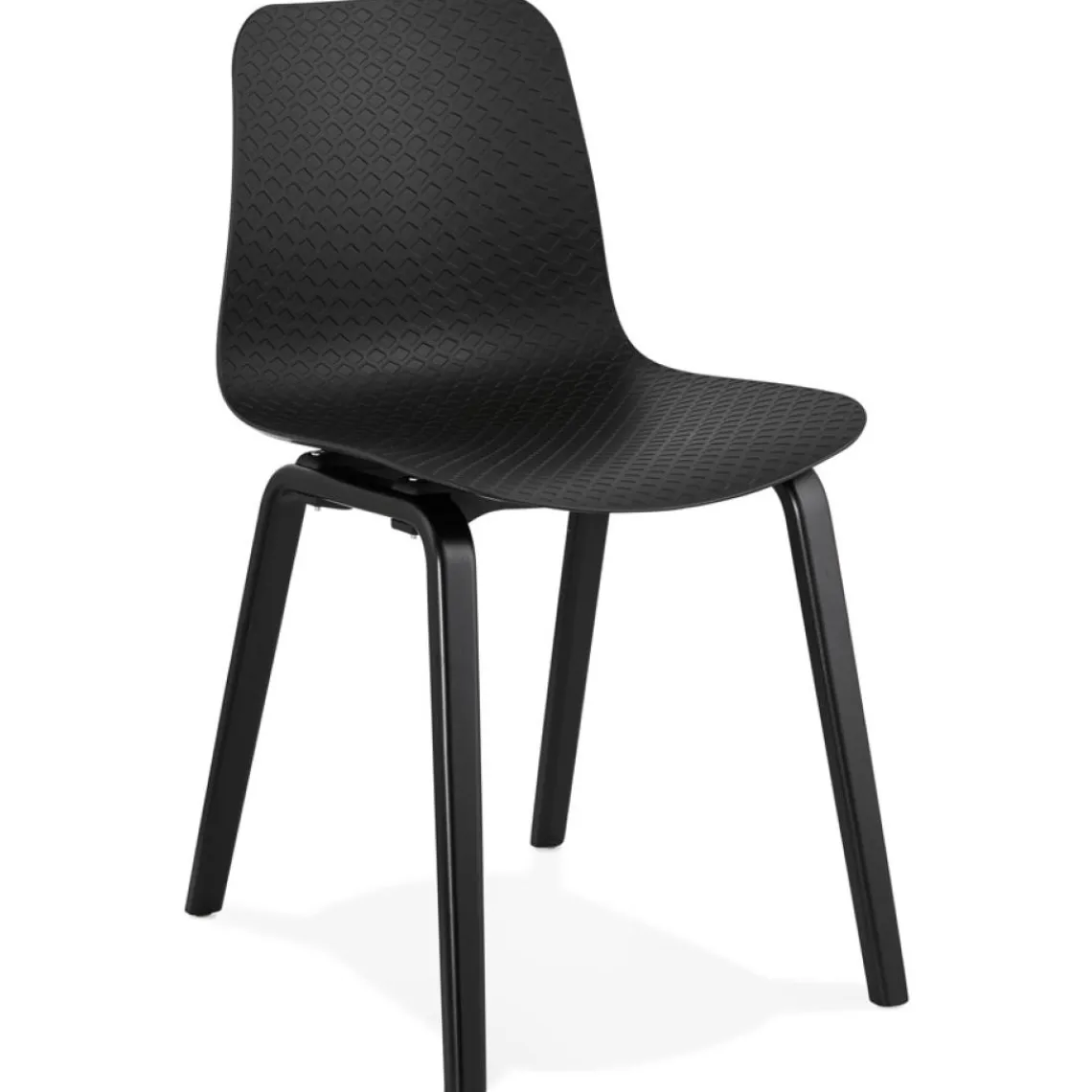 ALTEREGO Chaise design 'PACIFIK' noire avec pieds en bois noir Discount