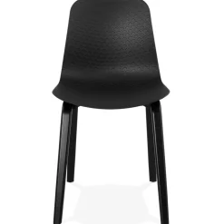 ALTEREGO Chaise design 'PACIFIK' noire avec pieds en bois noir Discount