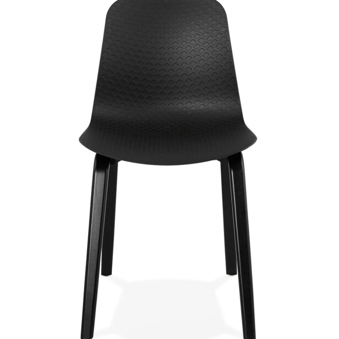 ALTEREGO Chaise design 'PACIFIK' noire avec pieds en bois noir Discount