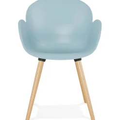 ALTEREGO Chaise design scandinave 'PICATA' bleue avec pieds en bois Discount