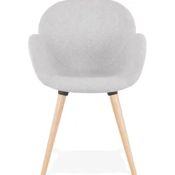 ALTEREGO Chaise design scandinave 'TAPIOCA' en tissu gris clair Hot